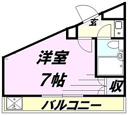 まるみ煉瓦館 4階1Kの間取り