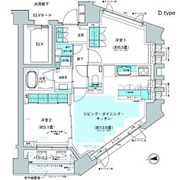 ザ・パークハウス代官山レジデンス 2LDKの間取図画像