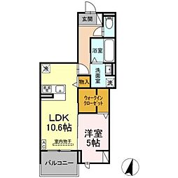 DiosPersimmon長泉　I棟 3階1LDKの間取り