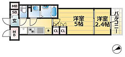 神戸元町Noah 2Kの間取図画像