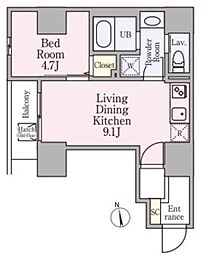 GrandeMaison浅草合羽橋 1LDKの間取図画像