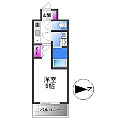 エスリードザ・グレア大阪 1Kの間取図画像