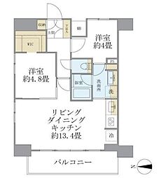 デュオフラッツ葛西 2LDKの間取図画像