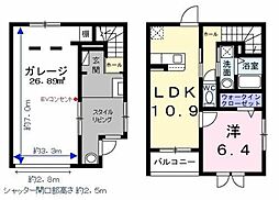 ベルシェールI 1LDKの間取図画像