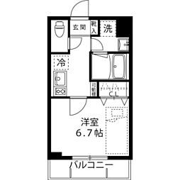 LOC'SSAGINUMA 1Kの間取図画像