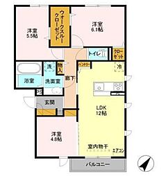マノアロア 3LDKの間取図画像