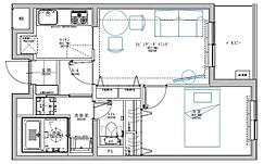 ローレルフラット 1LDKの間取図画像