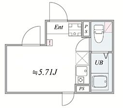 BASE祐天寺 ワンルームの間取図画像