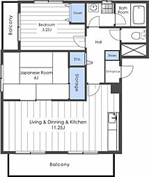 ジョイスタカハシC棟 2LDKの間取図画像