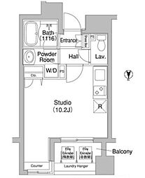 コンフォリア銀座ＥＡＳＴ 6階ワンルームの間取り