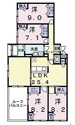 アドラブール 4LDKの間取図画像
