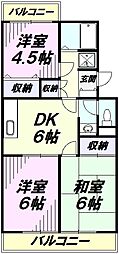 ルネッサンス1号館 3DKの間取図画像