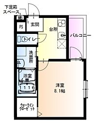 JR片町線(学研都市線) 徳庵駅 徒歩6分の賃貸アパート 1階1Kの間取り