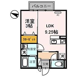 クラインガルテンA 1LDKの間取図画像