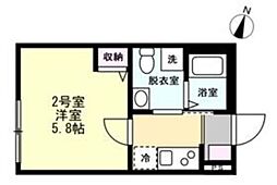 ベイルーム橋本Ｇｒａｎｄｅ 1階1Kの間取り