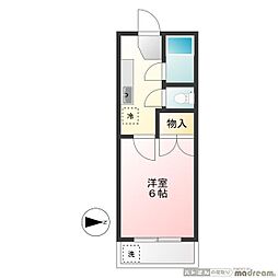 ハイム藤 2階1Kの間取り
