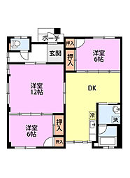 三和荘 3DKの間取図画像