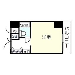 タケ&ハルビル第2 ワンルームの間取図画像