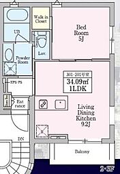 RICHEYAMADA5 1LDKの間取図画像