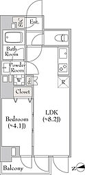 ルミーク大森 1LDKの間取図画像