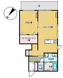 プランドール中町2 1LDKの間取図画像