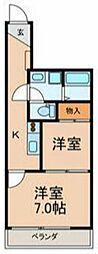 CasaCarrera 2Kの間取図画像