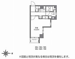 ジョイシティ千歳烏山 1Kの間取図画像