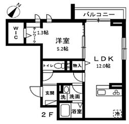 PREXION Bace 南棟 1LDKの間取図画像