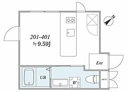 thetriasSENZOKU ワンルームの間取図画像