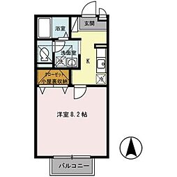 サクシードカワムラ 1Kの間取図画像