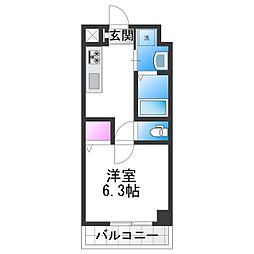 千葉・住吉 1Kの間取図画像