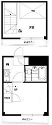 クレッセント下目黒 1SKの間取図画像