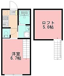 サニーヴェール 1Kの間取図画像