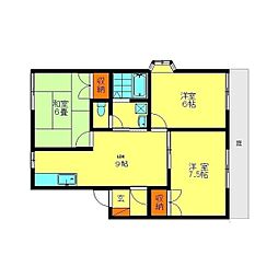 フローライン昇町B 3LDKの間取図画像