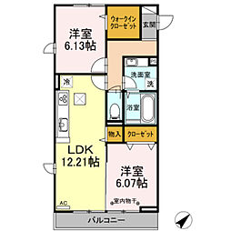 K-コーポ 2LDKの間取図画像