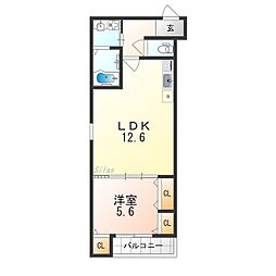 フジパレス武庫之荘本町EAST 1LDKの間取図画像