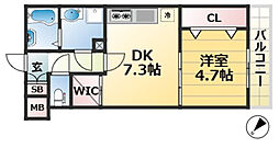 ケーティアイレジデンス月見山2 1DKの間取図画像