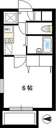 メゾンクレソン3 1Kの間取図画像