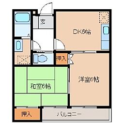 高橋ハイツ 1階2DKの間取り