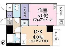 ペガサスマンション白楽 1DKの間取図画像