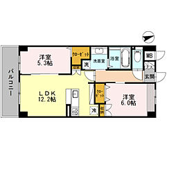 エイトコートアルザ 2LDKの間取図画像