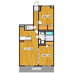 ヴァンヴィータ 2LDKの間取図画像