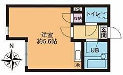 ハイマート旭町 ワンルームの間取図画像