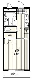 田野倉ハイツ 1Kの間取図画像