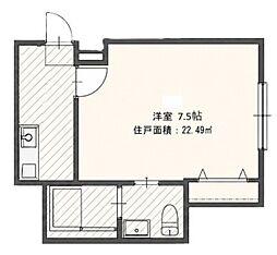 ムサシ相模大野 1Kの間取図画像