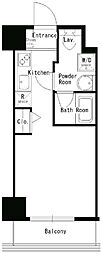 ドールマウスタワー ワンルームの間取図画像