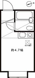 パンシオン・豊島園A ワンルームの間取図画像