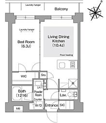 コンフォリア・リヴ文京護国寺 1LDKの間取図画像