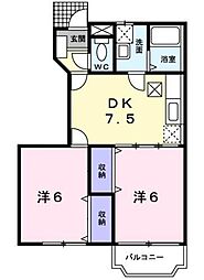 アヴェニール・K 2DKの間取図画像