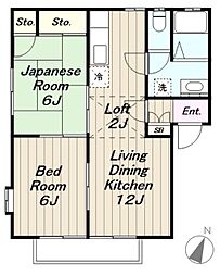 アミティエ1 2LDKの間取図画像